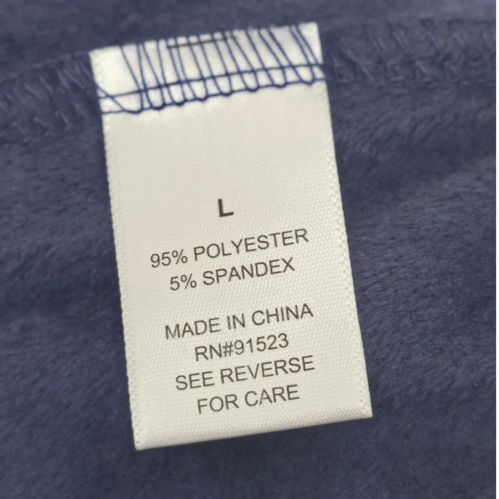 Roudelain Womens Velour 2 Pc Pajama Set Navy Large Henley Cozy Sleepwear PJs NWT